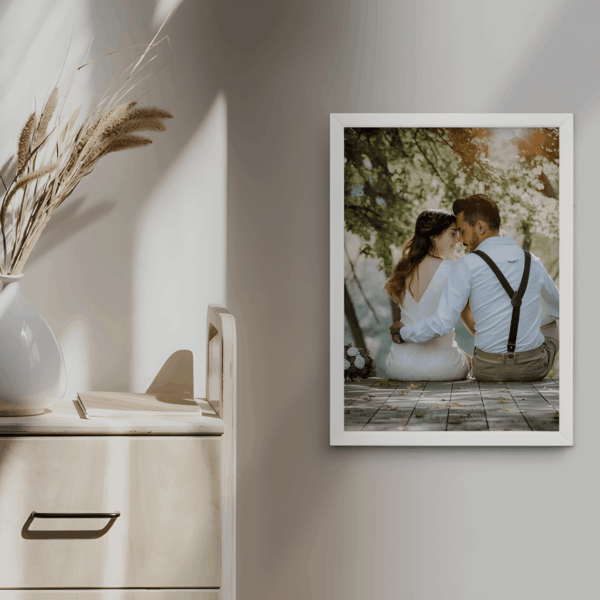 20x30 Fotoğraflı Yapışan Beyaz Çerçeve