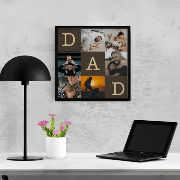 Dad Tasarımlı 6 Fotoğraflı Yapışan 20x20 Çerçeve