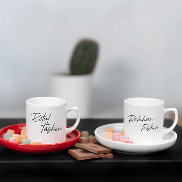 2'li İsim Baskılı Fincan Seti