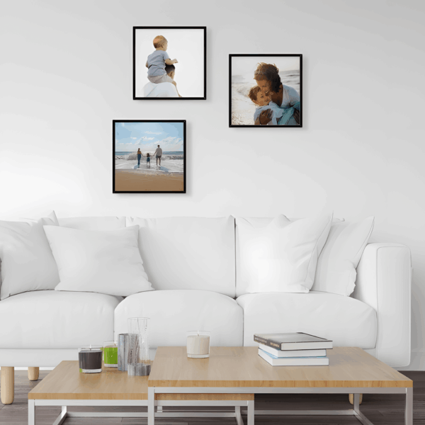 20x20 Fotoğraflı Yapışan Siyah Çerçeve Seti - 3'lü