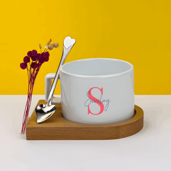 Bambu Tabaklı Kişiye Özel Kupa