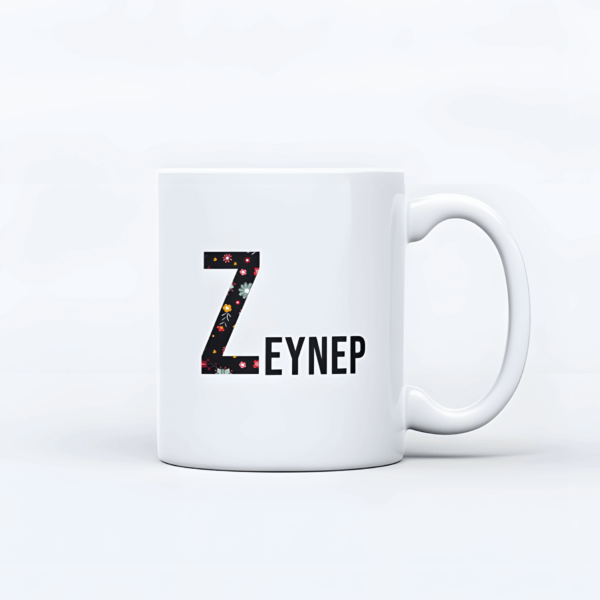 İsim Baskılı Kişiye Özel Kupa - Çiçek