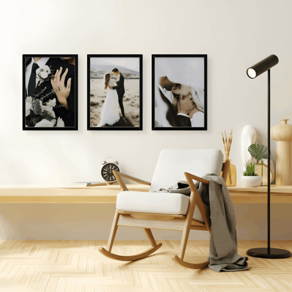 30x40 Fotoğraflı Yapışan Siyah Çerçeve - 3'lü