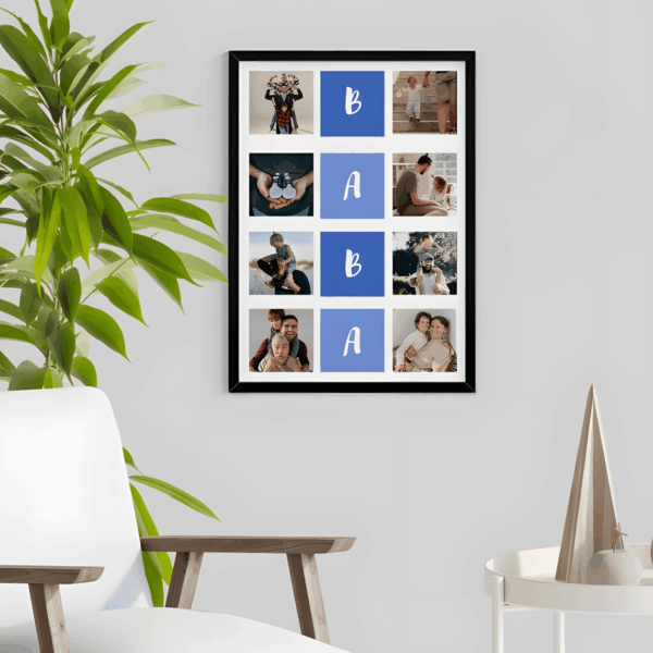 Babaya 8 Fotoğraflı 30x40 Yapışan Çerçeve