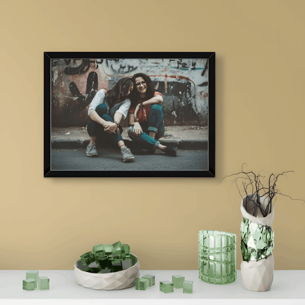 30x40 Fotoğraflı Yapışan Siyah Çerçeve