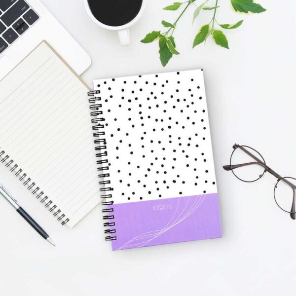 Puantiyeli Lila Notebook Defter