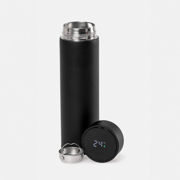 Siyah Led Derece Göstergeli Çelik Termos