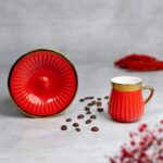 Premium Porselen Kırmızı Kahve Fincanı - Görsel 2