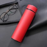 Led Derece Göstergeli Kırmızı Çelik Termos - Görsel 5