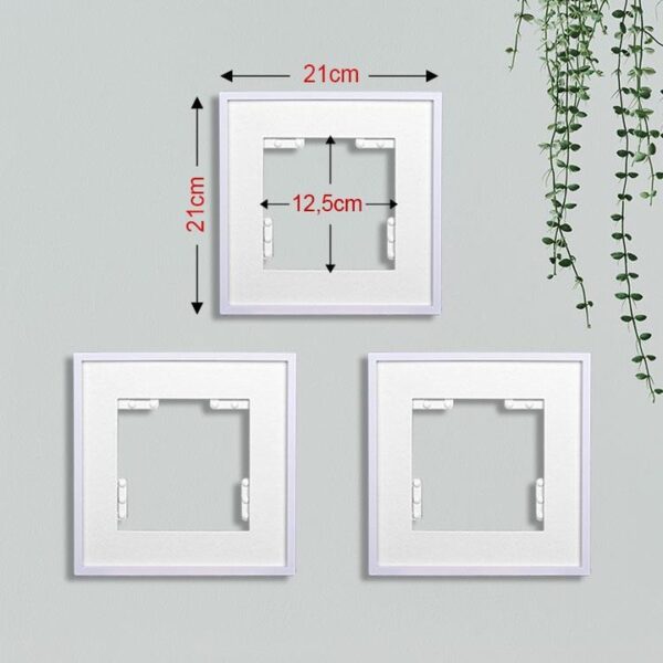 1 adet 20x20 paspartulu kare beyaz çerçeve