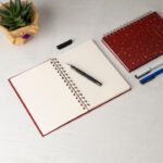 Gold Yıldız Desenli Notebook - Bordo - Görsel 2