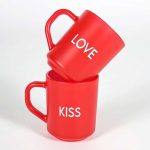 Motto Love Sloganlı Kırmızı Cam Kupa - Görsel 3