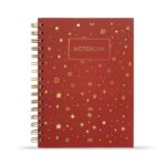 Gold Yıldız Desenli Notebook - Bordo - Görsel 3