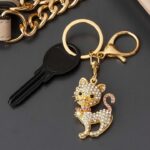 Kedi Figürlü Anahtarlık -Gold - Görsel 2