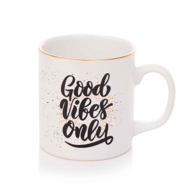 Good Vibes Only Beyaz Tasarım Kupa