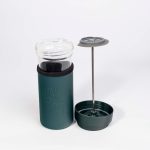 Deri Kılıflı French Press ve Cam Mug – Yeşil - Görsel 2
