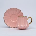 Line Pembe Porselen Kahve Fincanı - Görsel 2