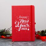 Happy New Year Tasarım Kırmızı Defter - Görsel 2
