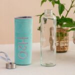 Mint Yeşili Kılıflı Cam Matara - Görsel 2