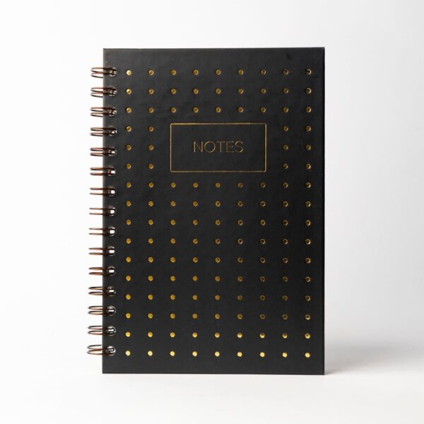 Yaldız Noktalı Siyah Sert Kapak Defter