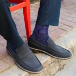 Sock & Happines -Mor Desenli Tasarım Erkek Çorabı - Görsel 3