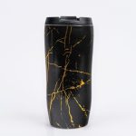 Siyah Mermer Desenli Porselen Mug