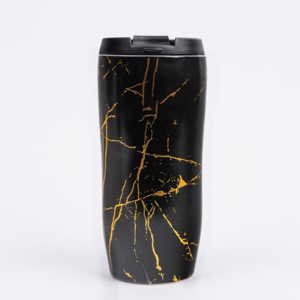 Siyah Mermer Desenli Porselen Mug