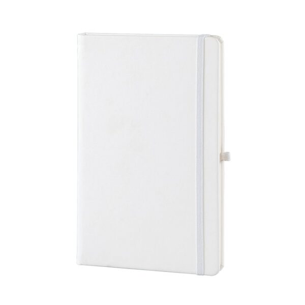 Sert Kapak Beyaz Deri Notebook Defter