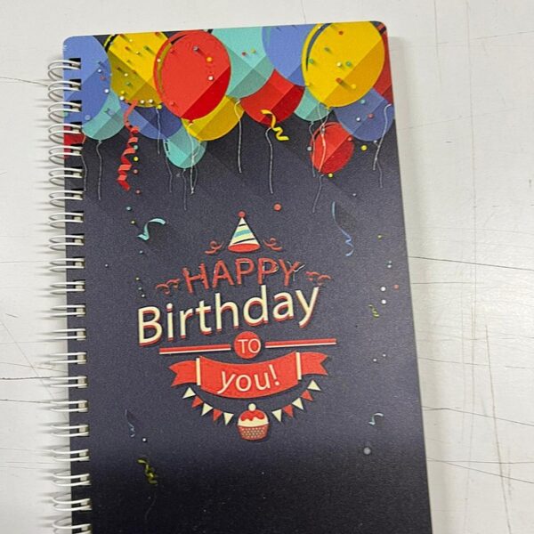 Happy Birthday Tasarım Ahşap Kapak Defter