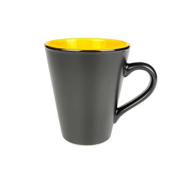 Mat Siyah Sarı Konik Kupa