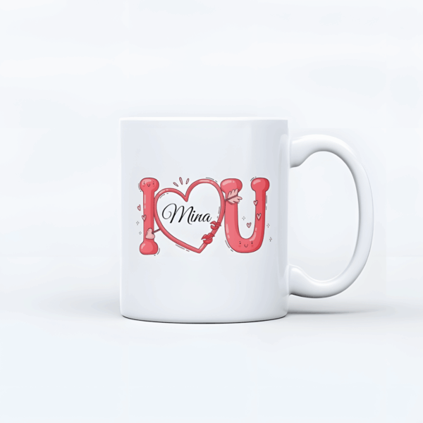 İsim Baskılı I Love You Kupası