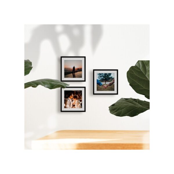 10x10 Fotoğraflı Paspartulu Yapışan Siyah Çerçeve Seti - 3'lü
