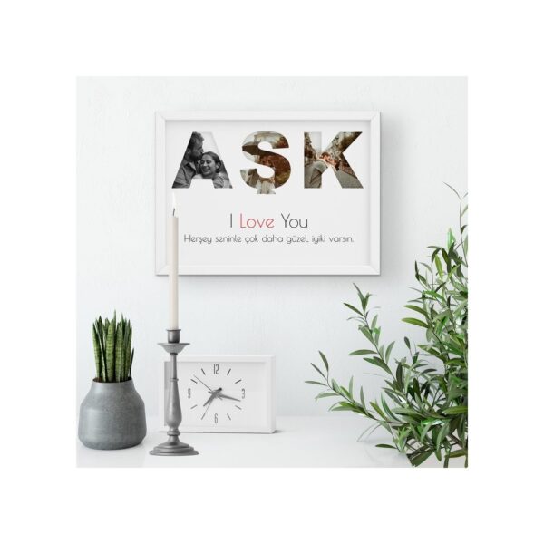 20x30 Yapışan Çerçeveli Aşk Tasarımlı Fotoğraf Baskısı