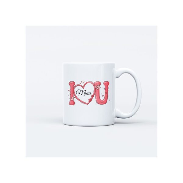 İsim Baskılı I Love You Kupası