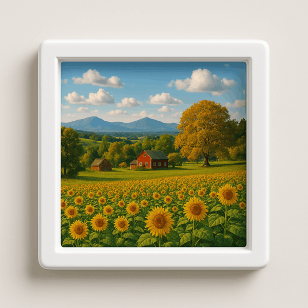8,5X8,5 Yapışkanlı Fotoğraflı Beyaz Çerçeve