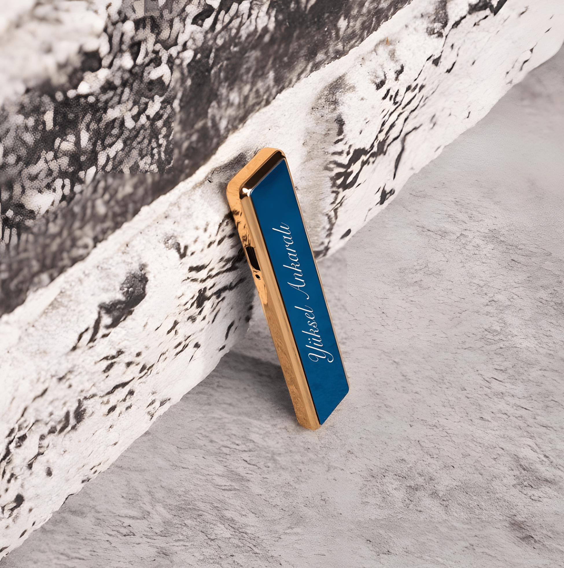 8691373566-M Kişiye Özel İsim Baskılı Şarjlı Mavi Elektronik Çakmak - Görsel 1