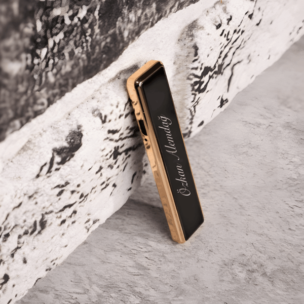 Kişiye Özel İsim Baskılı Şarjlı Siyah Elektronik Çakmak