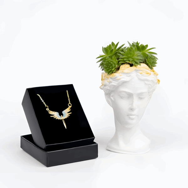 Melek Zirkon Gümüş Kolyeli Sukulent Seti