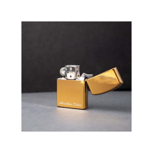 Kişiye Özel İsim Baskılı Gold Zippo Çakmak