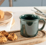 Yeşil Retro Porselen Mug Kupa